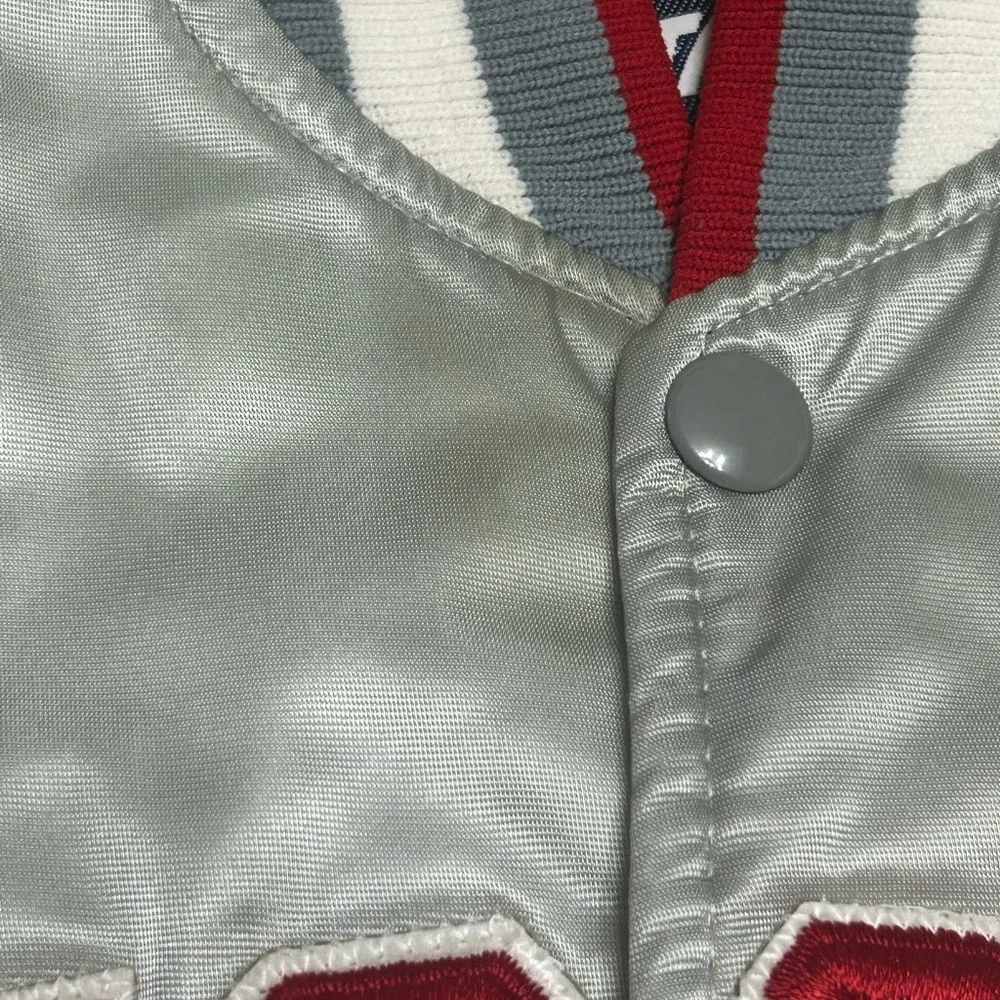 Vintage Ohio State University Satin Starter Jacket Size:M Color:Silver/Red/wht